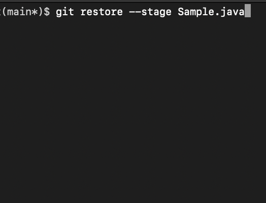 git command to remove unstage files from staging area